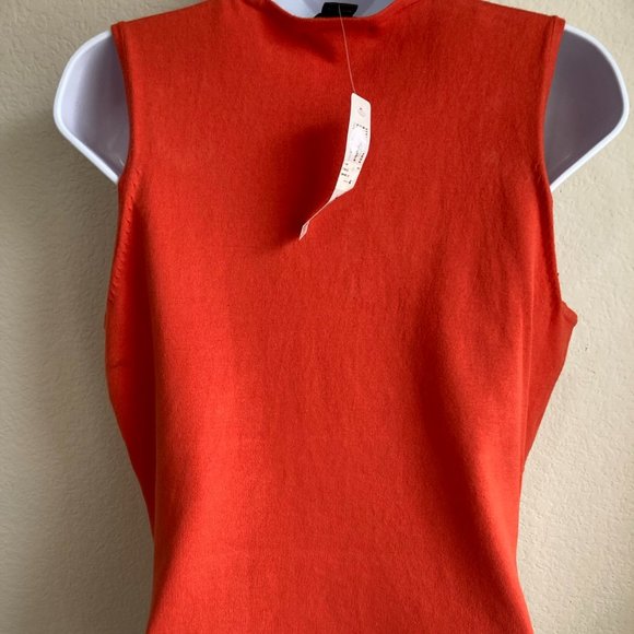 Ladies August Silk Orange Sleeveless Top Size M NWT - Picture 2 of 5
